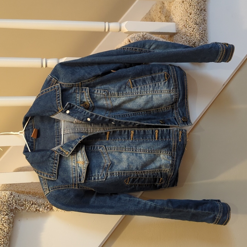 JouJou Girls Blue Denim Jacket, Size Medium